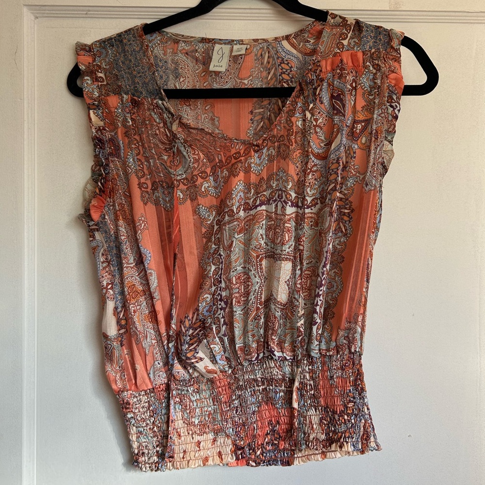 Women's Paisley Print Top - Orange